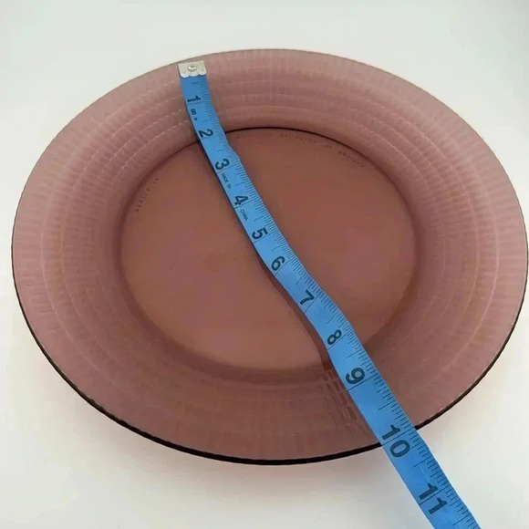 Vintage Fortecrisa Amethyst Purple Plum Glass Dinner Plates Mexico Ribbed Set/6 - Picture 15 of 15